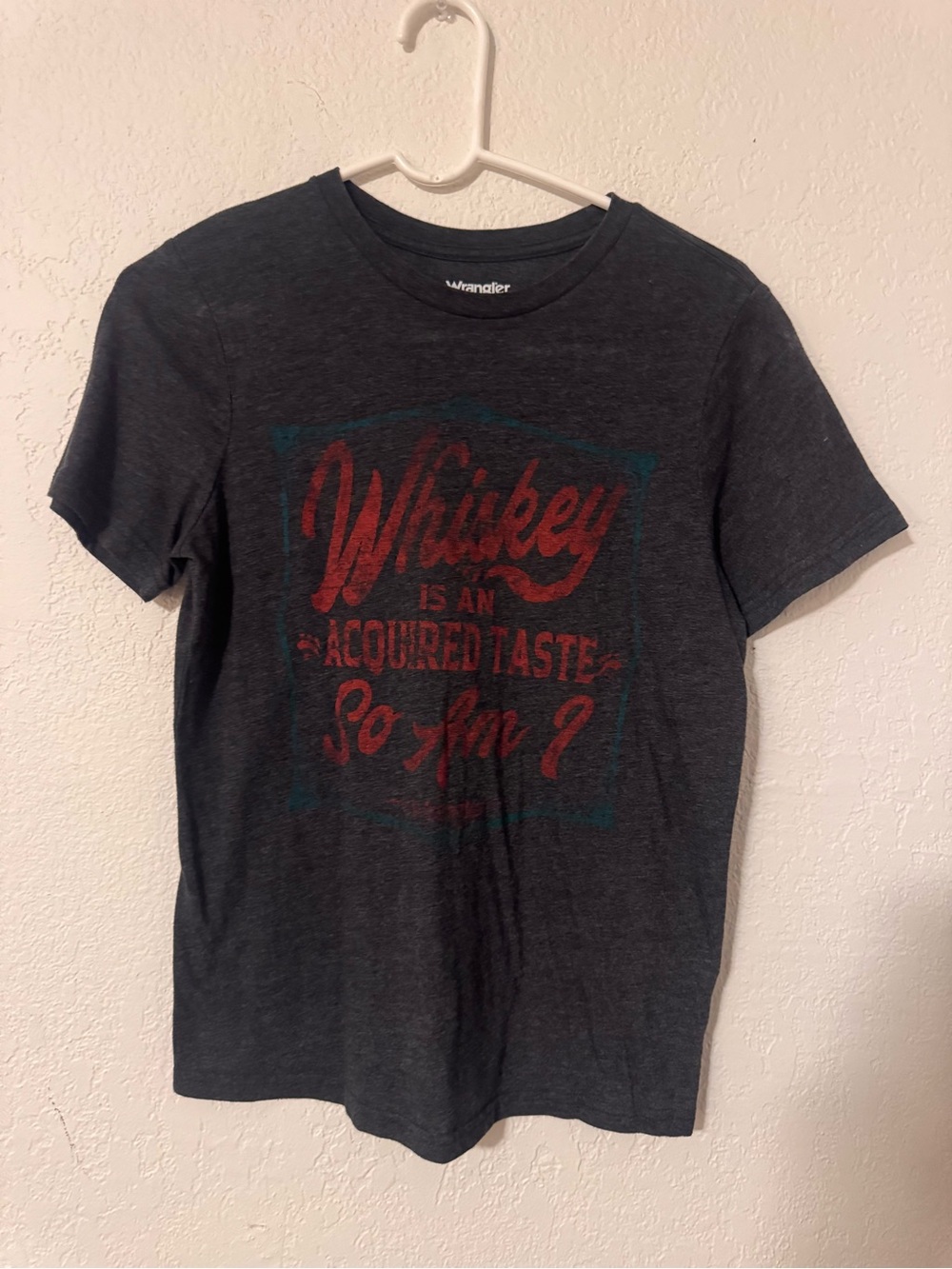 Wrangler Charcoal Short-Sleeve Tee with Red Graphic